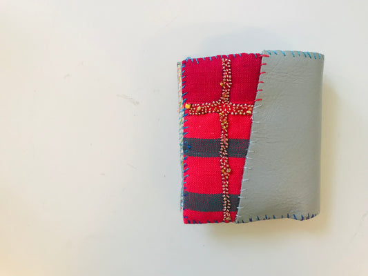 Wallet Cloth Wallet Handmade Hand Sewn Embroidered Patchwork Bifold 1650