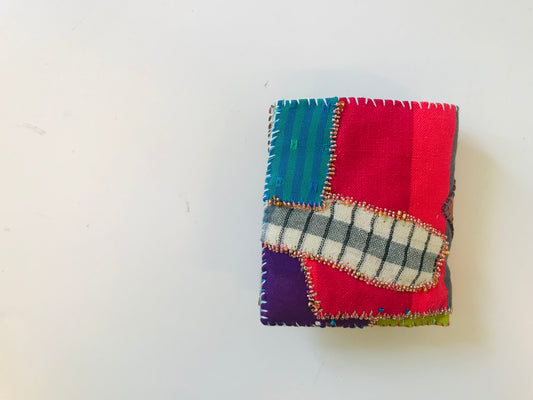 Wallet Cloth Wallet Handmade Hand Sewn Embroidered Patchwork Bifold 1650