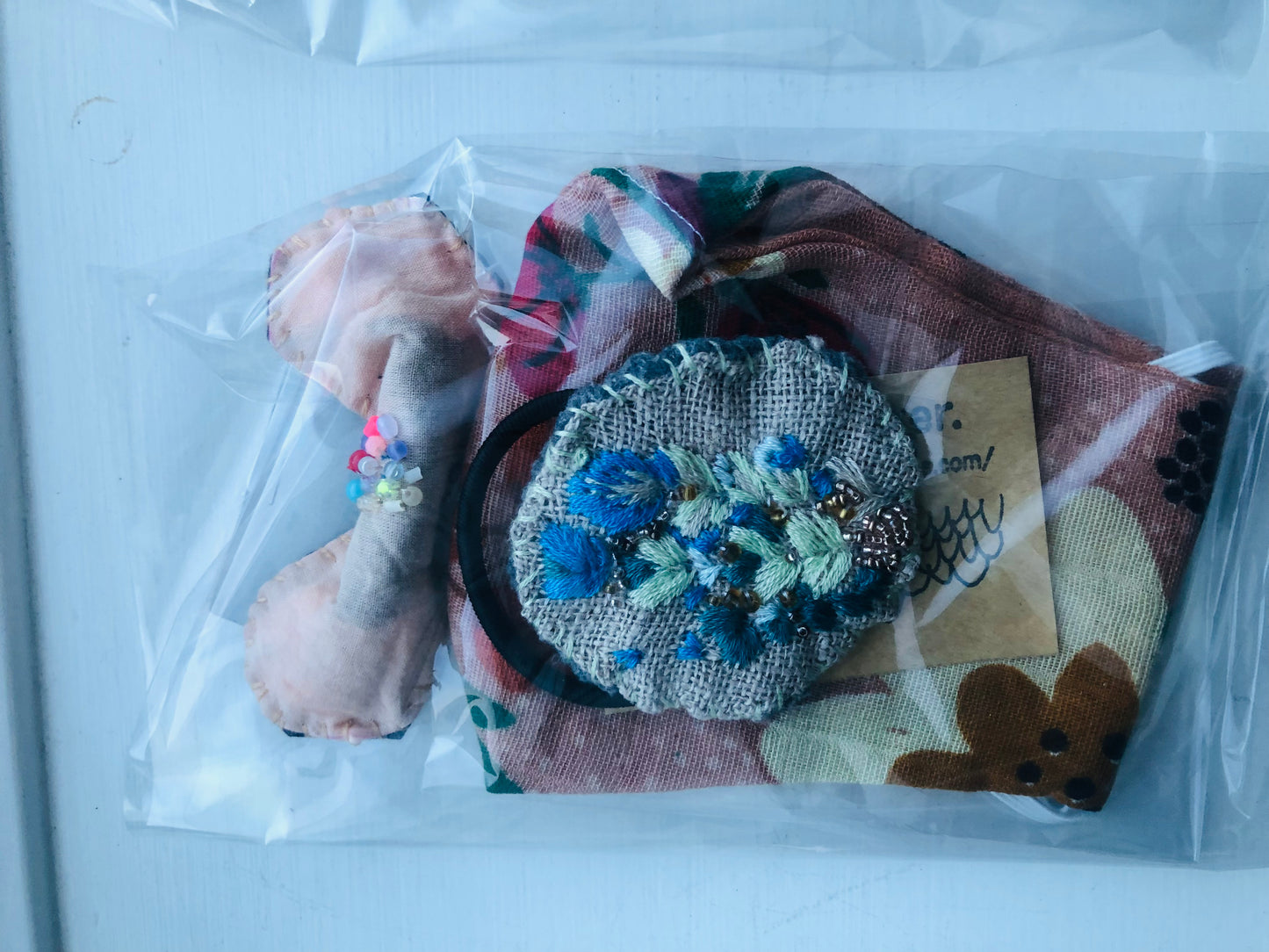 Hemima Set - Accessories, hair ties, hand-sewn masks, fabric, slow fashion, handmade - 2458