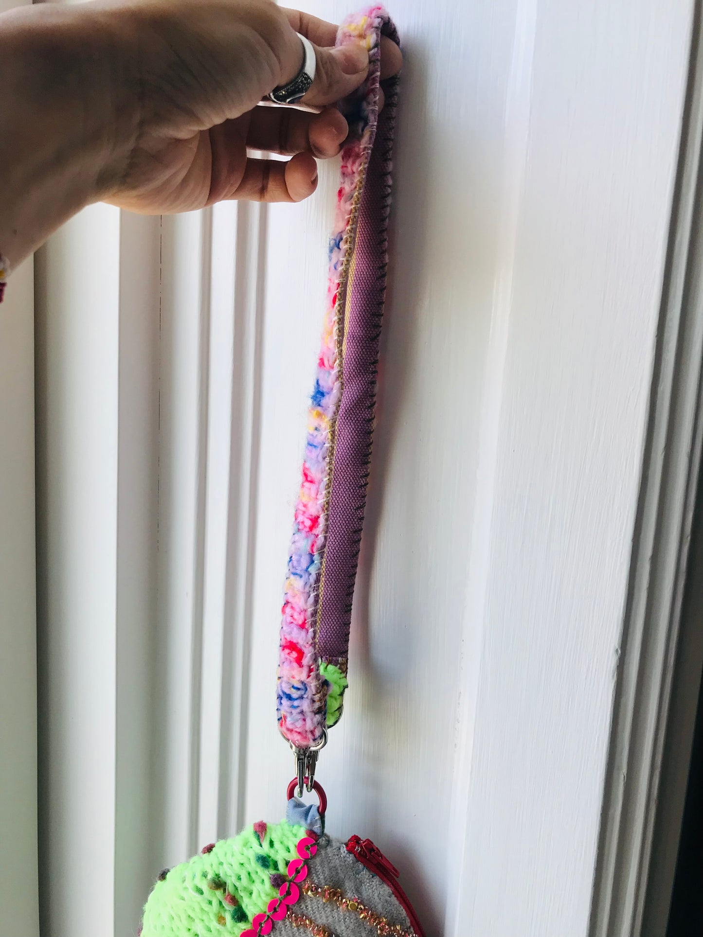 Camera Strap (short) strap Hand Knitted Strap Thin Hand Sewn Cloth Yarn Shoulder Strap Slow Fashion Handmade 1770