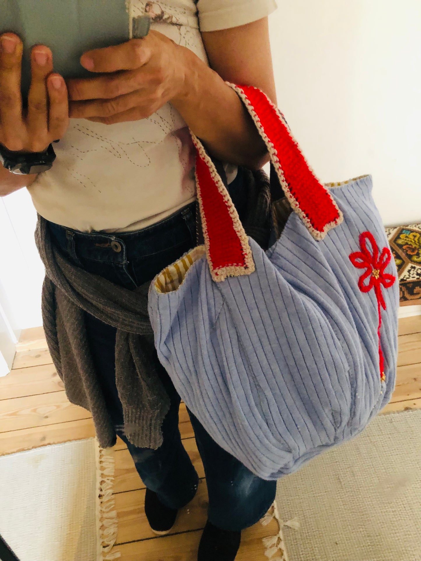 Bag 手縫いのバッグ 布製 トートバッグ スローファッション ハンドメイド 2514