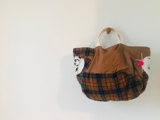 Bag 手縫いのバッグ 布製 スローファッション ハンドメイド 1906