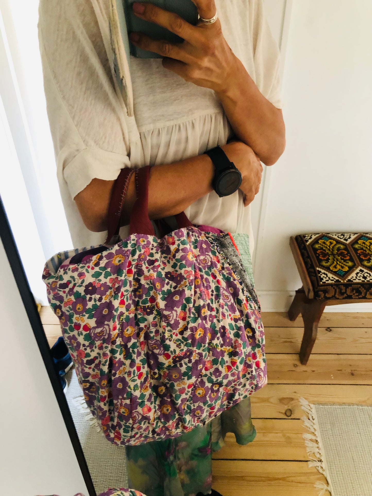 Bag 手縫いのバッグ 布製 トートバッグ スローファッション ハンドメイド 2507