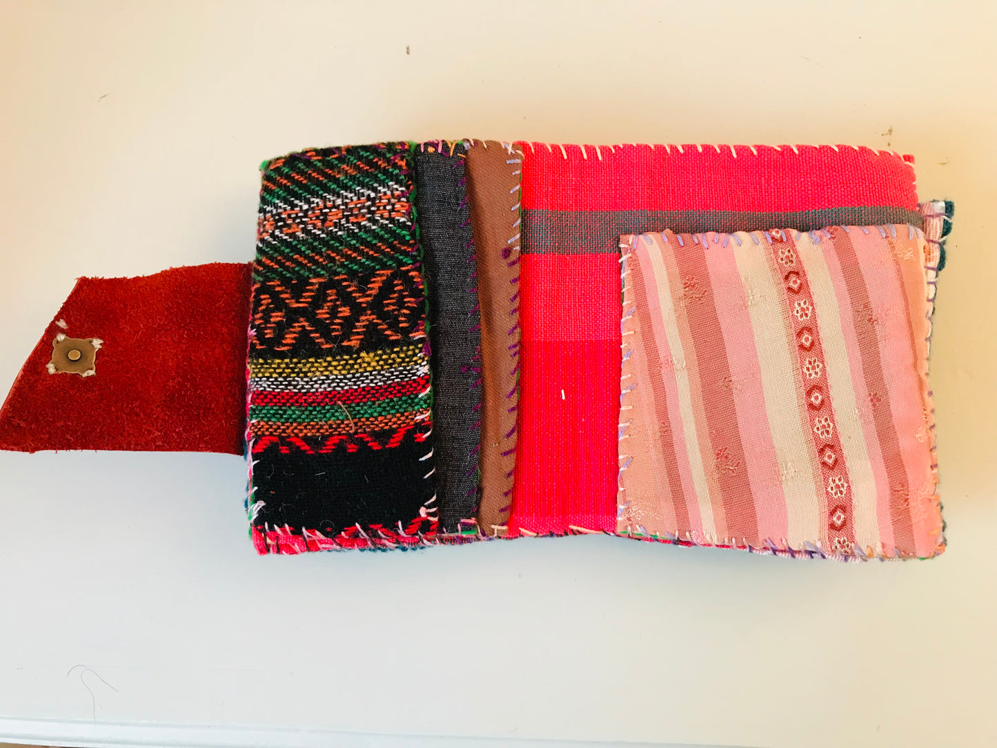 Wallet Fabric Wallet Handmade Hand-sewn Embroidered Patchwork Bi-fold 1911