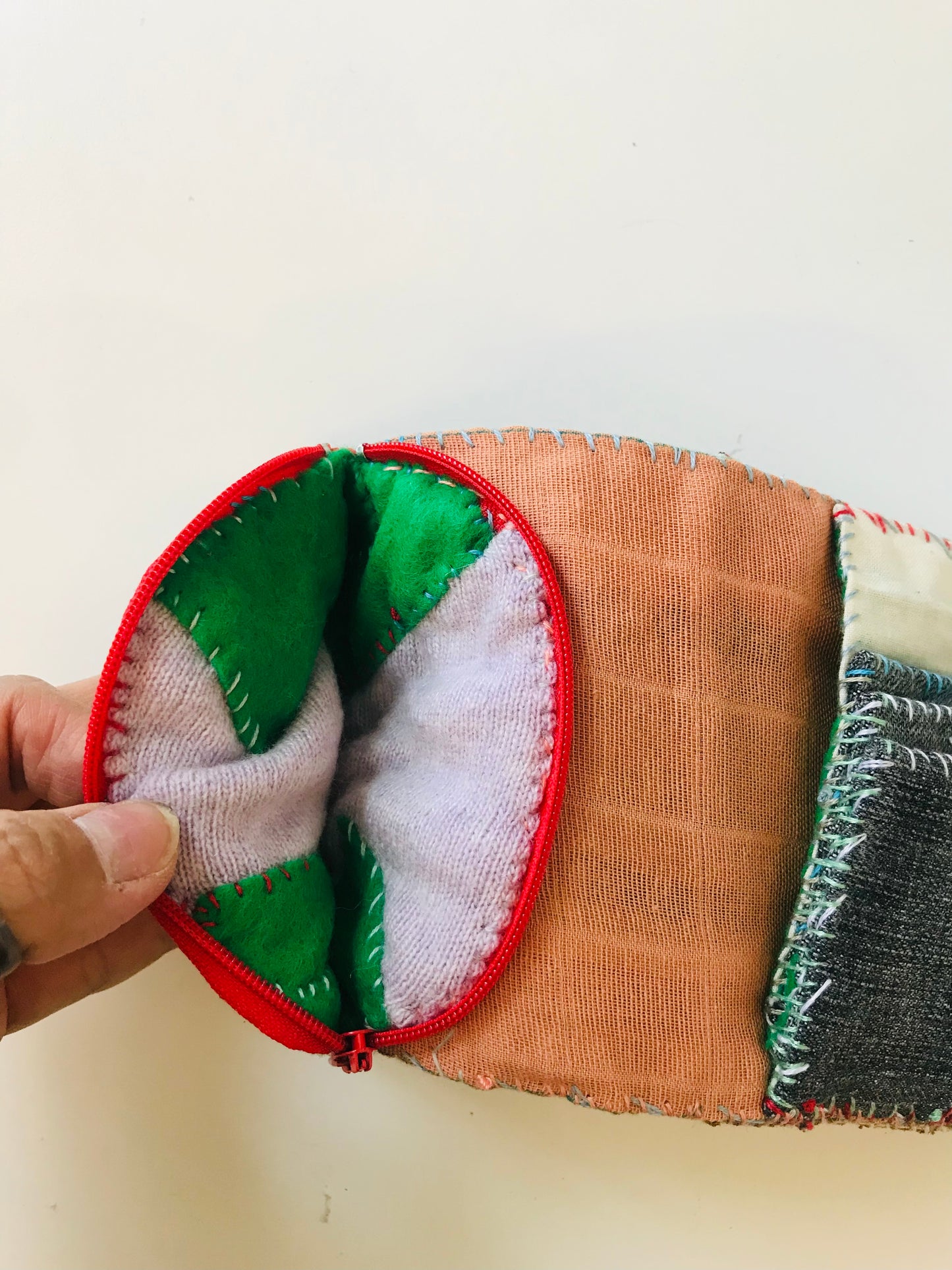 Wallet Cloth Wallet Handmade Hand Sewn Embroidered Patchwork Bifold 1650