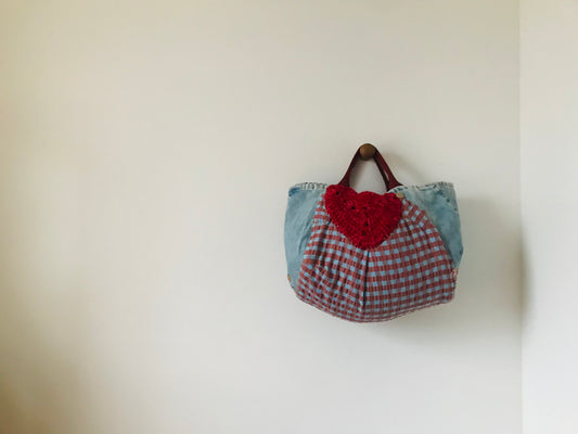 Bag Hand-sewn bag Fabric tote bag Slow fashion Handmade 2093