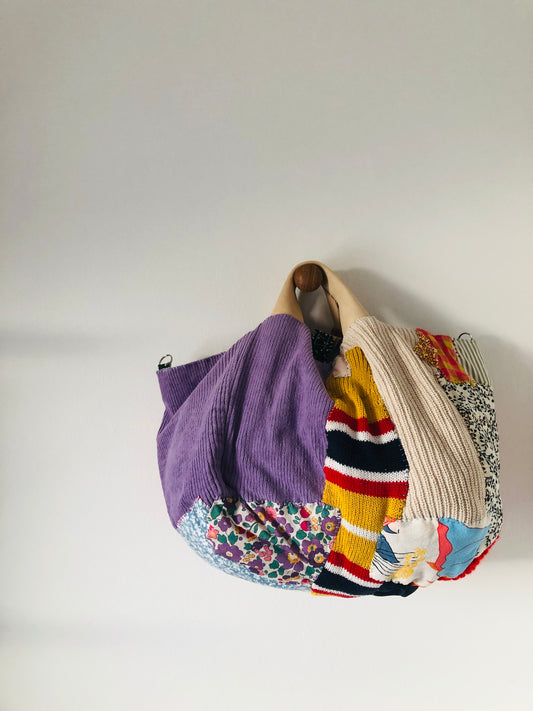 Bag 手縫いのバッグ 布製 トートバッグ スローファッション ハンドメイド 2548