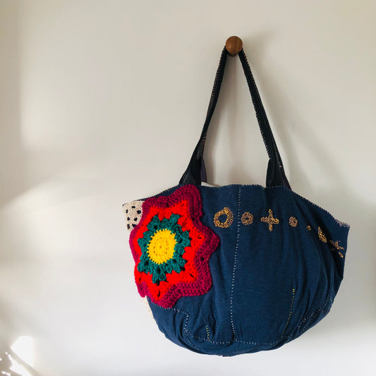 Bag 手縫いのバッグ 布製 トートバッグ スローファッション ハンドメイド 2547