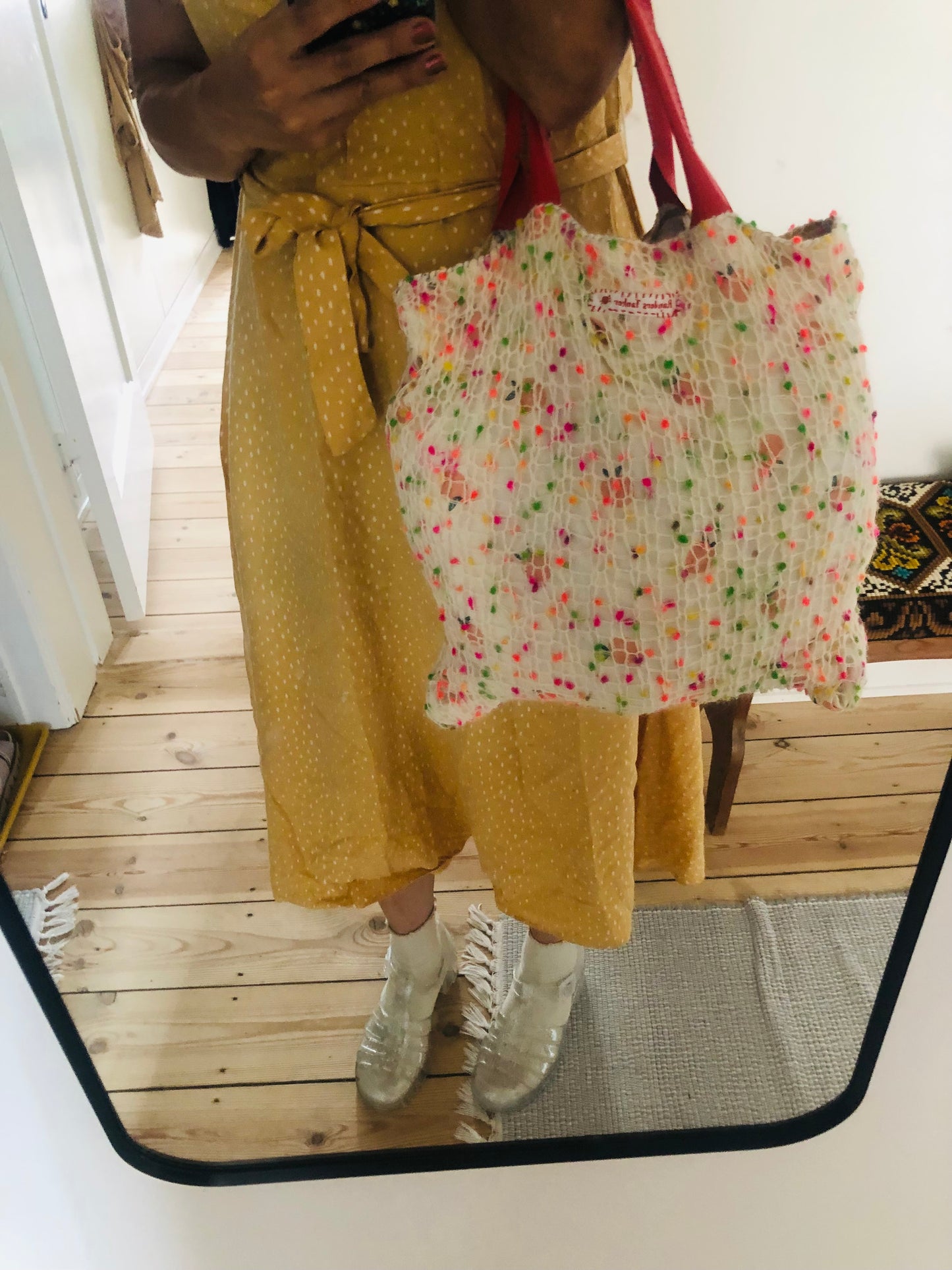 Bag 手縫いのバッグ 布製 編み物 トートバッグ スローファッション ハンドメイド 2499