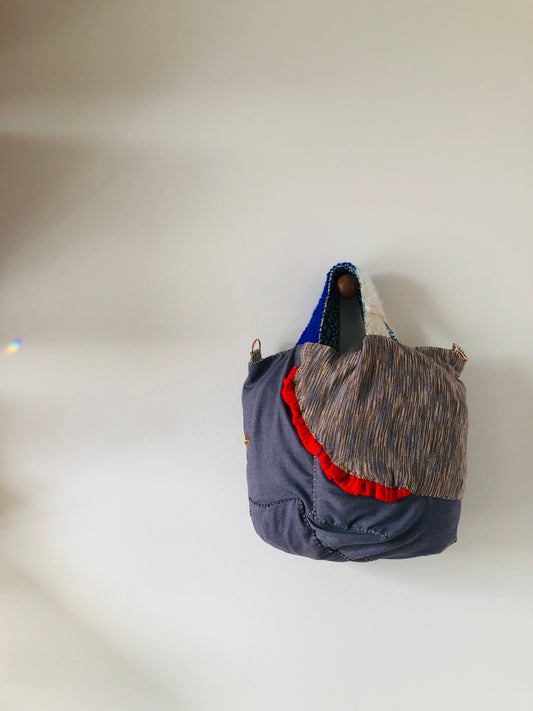 Bag 手縫いのバッグ 布製 トートバッグ スローファッション ハンドメイド 2408