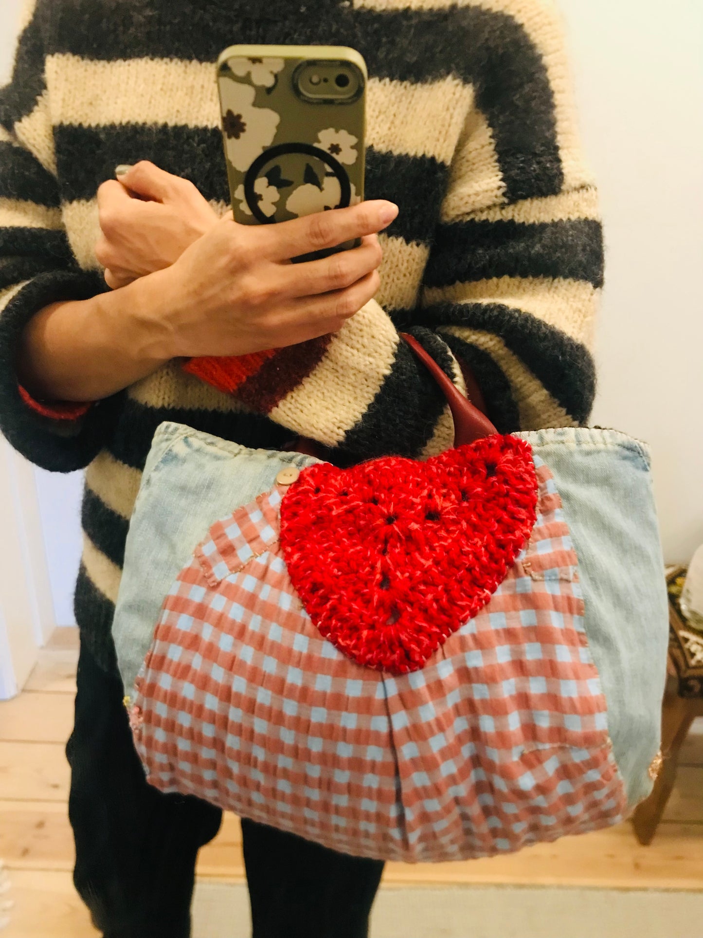 Bag 手縫いのバッグ 布製 トートバッグ スローファッション ハンドメイド 2093