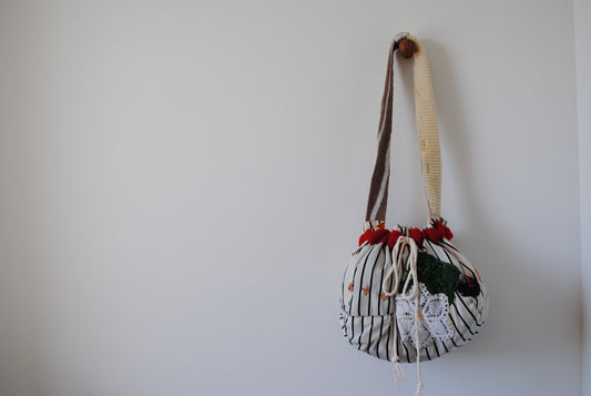 Bag 巾着バッグ 巾着 バッグ 手縫いのバッグ 布製 スローファッション ハンドメイド 2006