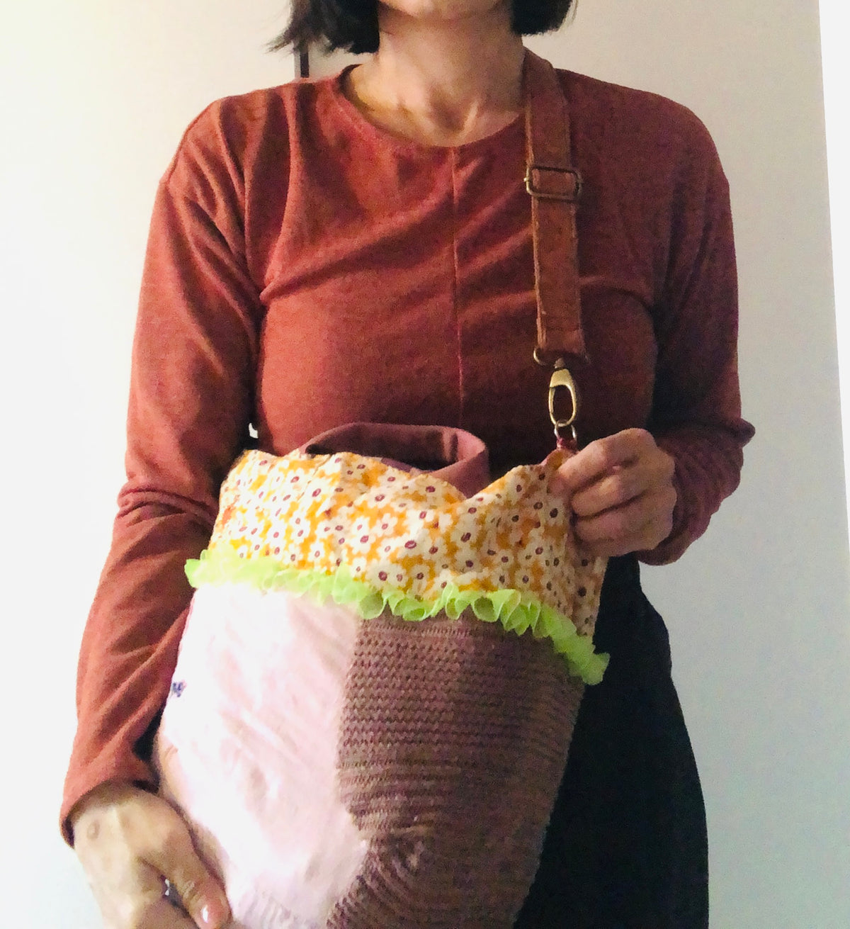 Bag 手縫いのバッグ 布製 トートバッグ スローファッション ハンドメイド 2546