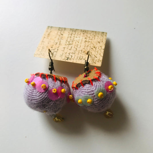 accessories hand sewn earrings maybe asymmetrical earrings beads fabric slow fashion handmade 1847