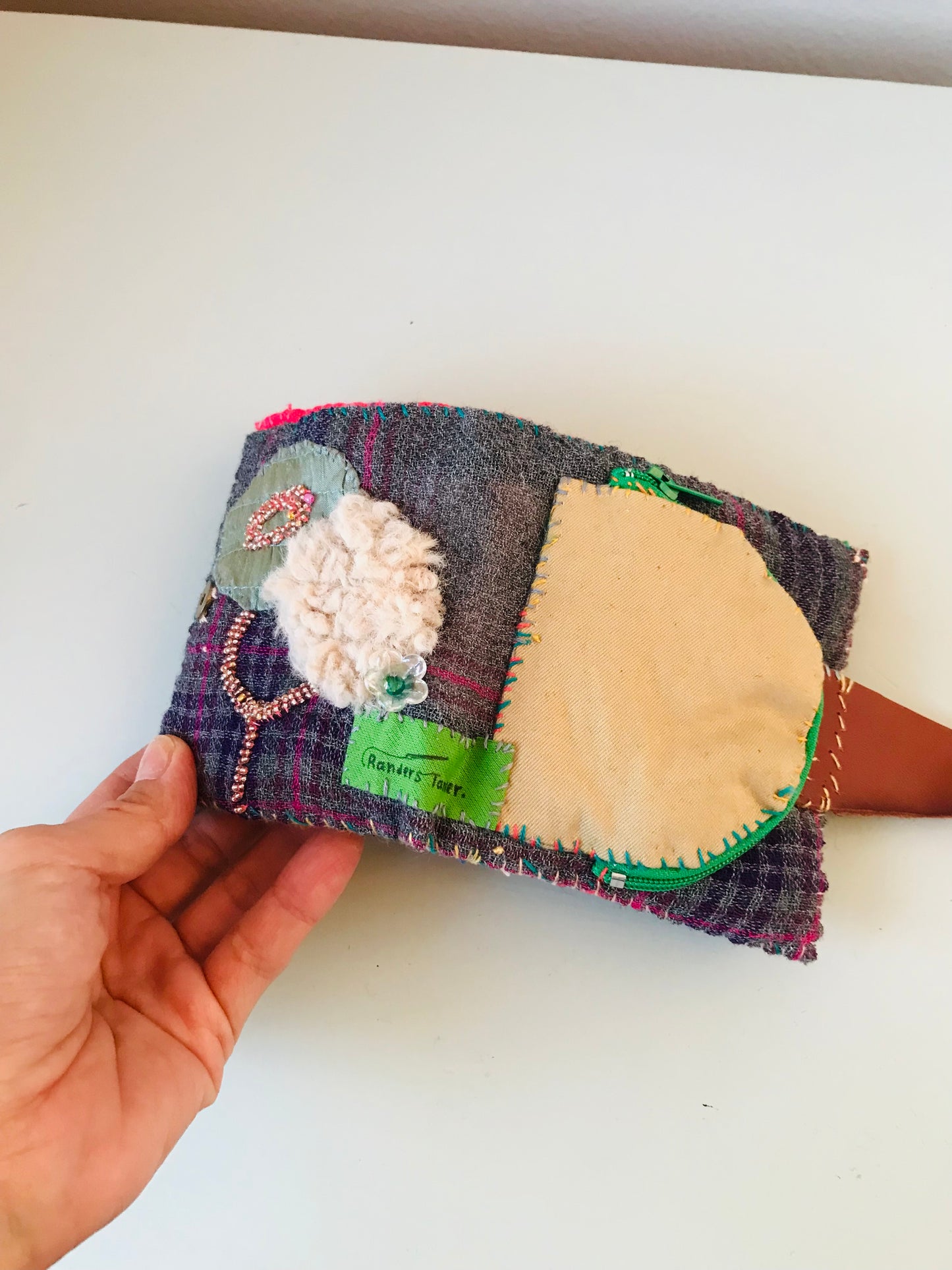 Wallet Fabric Wallet Handmade Hand-sewn Embroidered Patchwork Bi-fold 1910