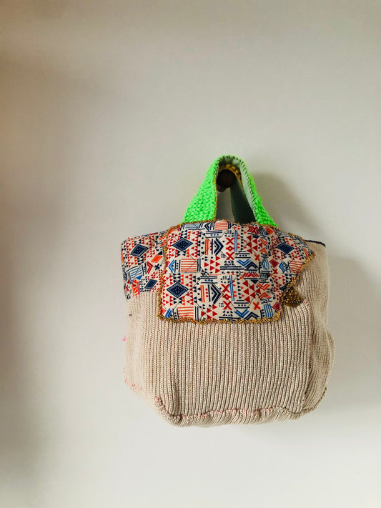 Bag 手縫いのバッグ 布製 トートバッグ スローファッション ハンドメイド 2374