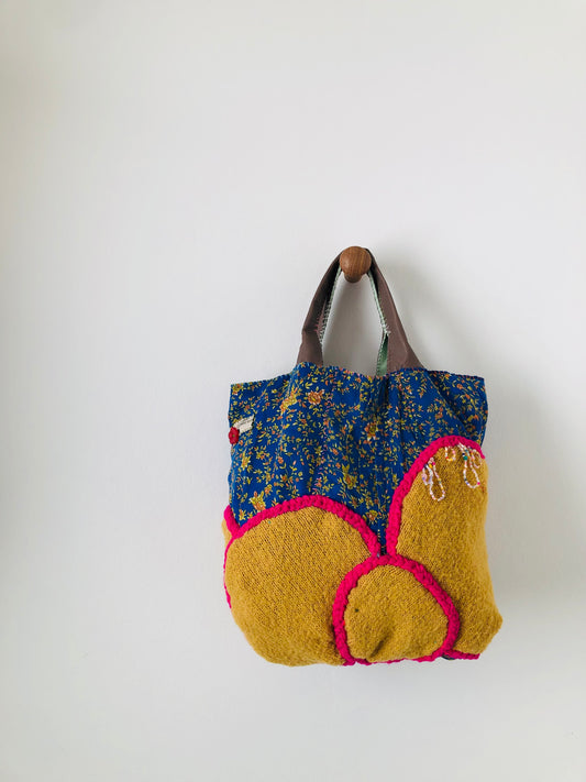 Bag 手縫いのバッグ 布製 トートバッグ スローファッション ハンドメイド 2376