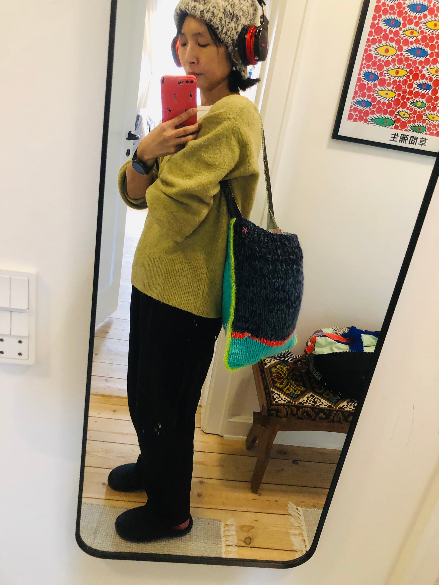 Bag 手縫いのバッグ 布製 トートバッグ スローファッション ワンハンドルバッグ ハンドメイド 2382