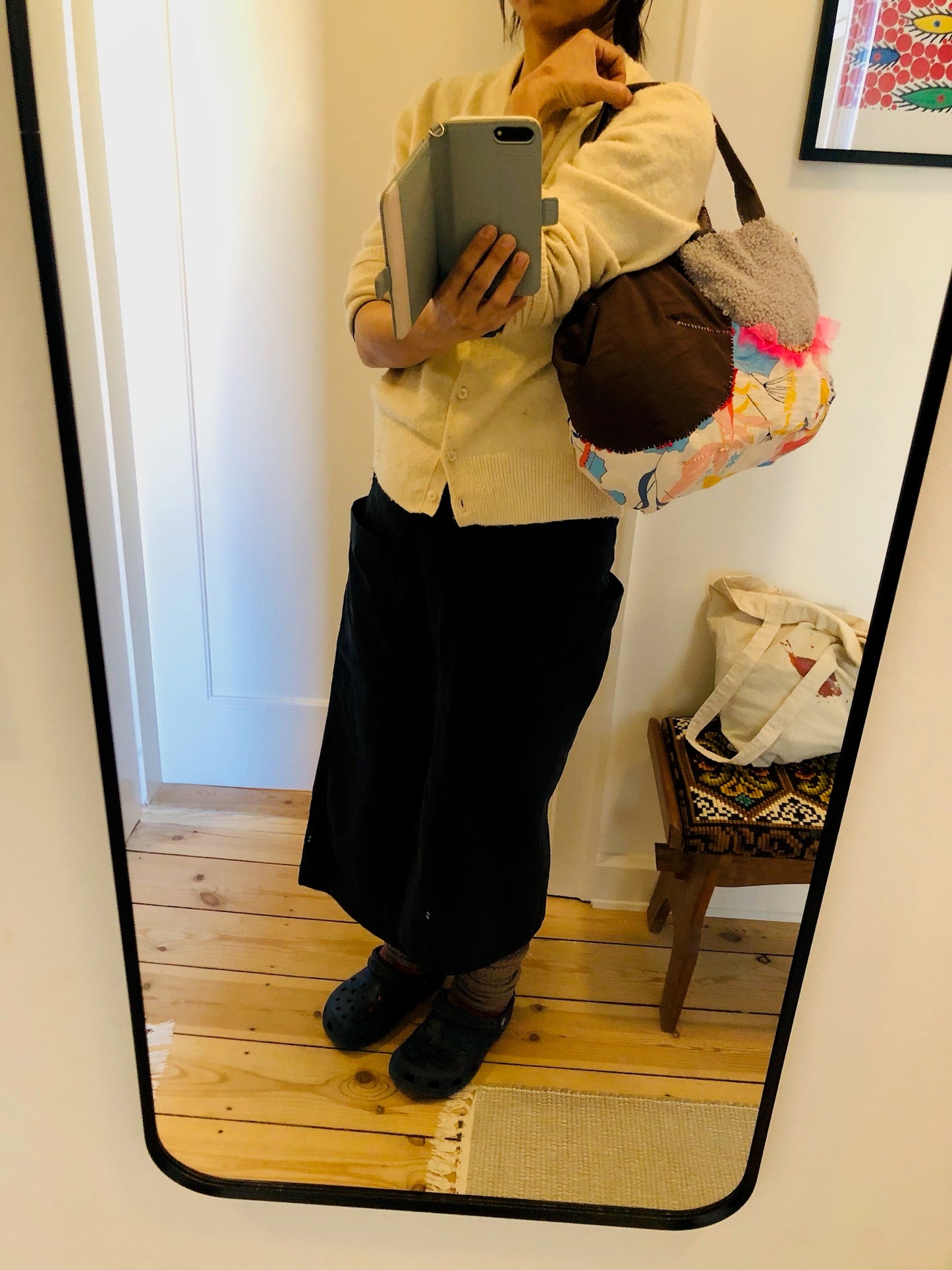 Bag Hand-sewn bag Fabric tote bag Slow fashion Handmade 2167