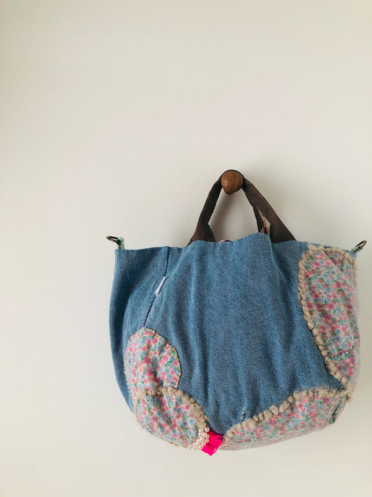 Bag Hand-sewn bag Fabric tote bag Slow fashion Handmade 2178