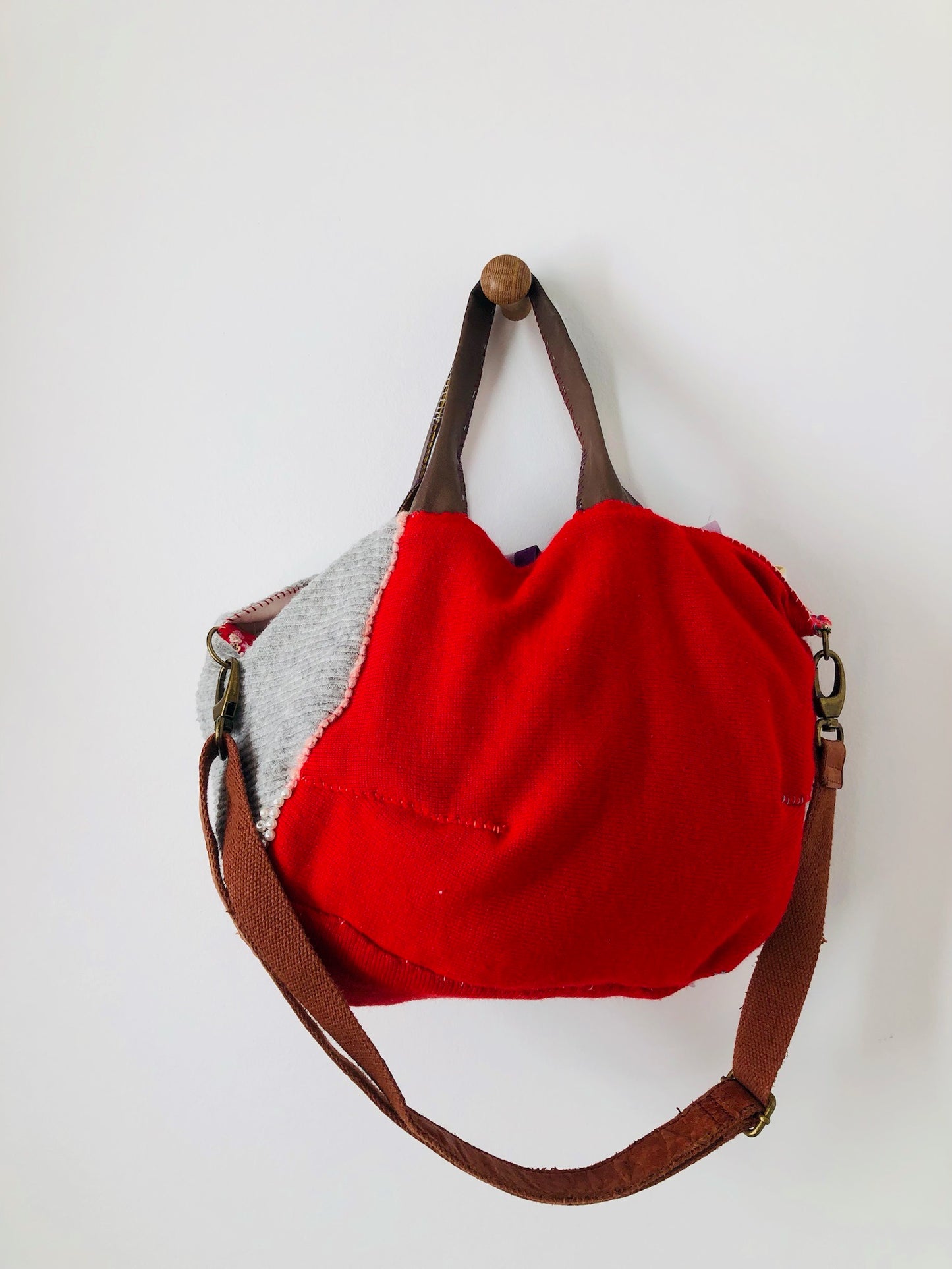 Bag 手縫いのバッグ 布製 トートバッグ スローファッション ハンドメイド 2189