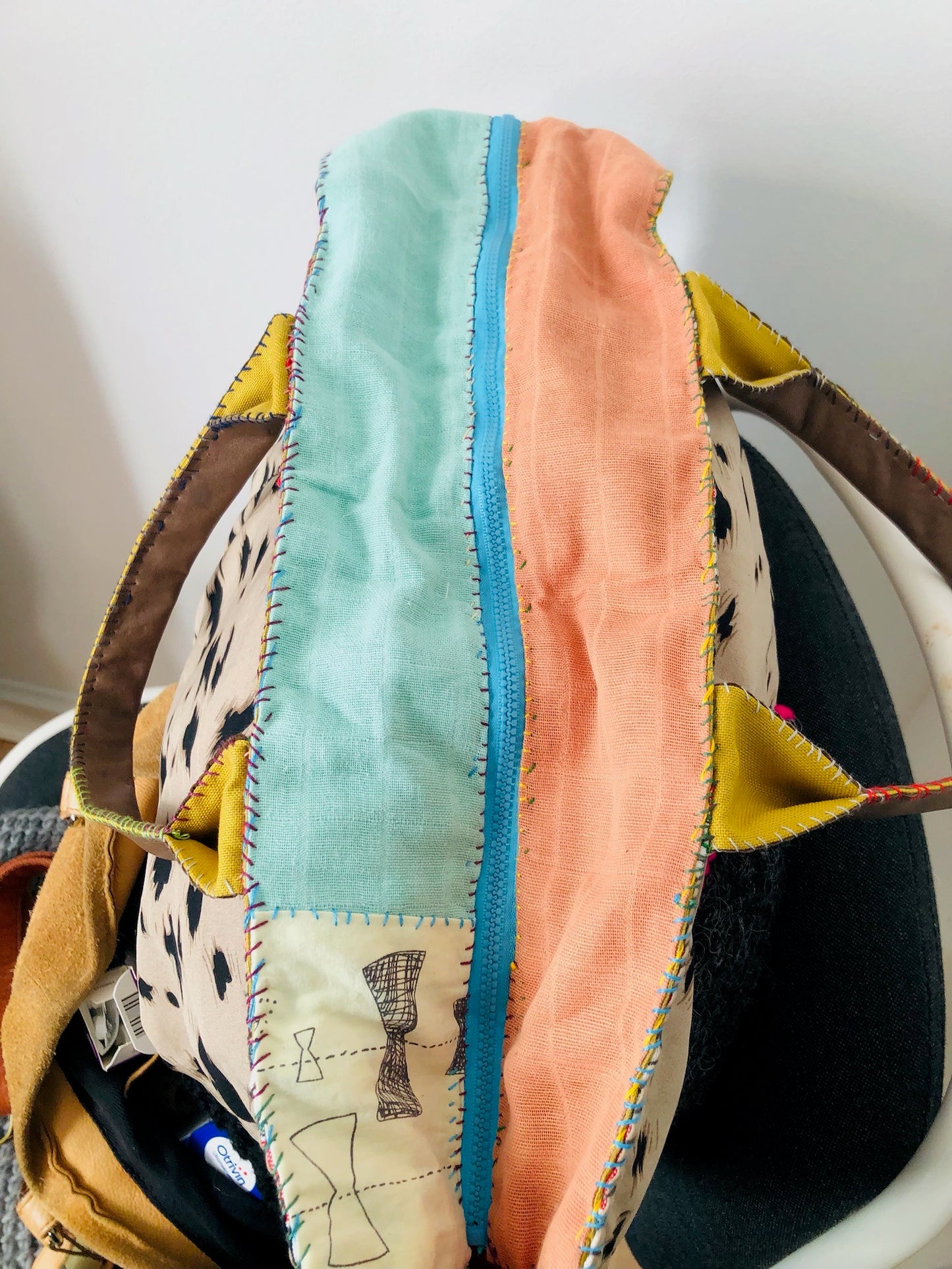 Bag 手縫いのバッグ 布製 トートバッグ スローファッション ハンドメイド 2193