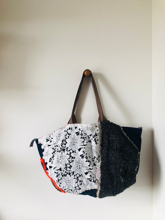 Bag Hand-sewn bag Fabric tote bag Slow fashion Handmade 2217