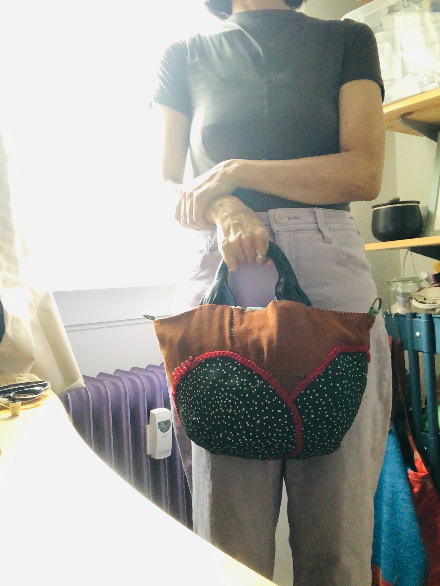 Bag 手縫いのバッグ 布製 トートバッグ スローファッション ハンドメイド 2235