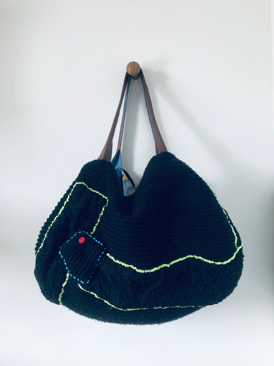 Bag Hand-sewn bag Fabric tote bag Slow fashion Handmade 2237