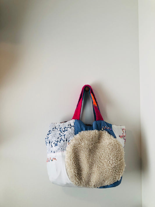 Bag Hand-sewn bag Fabric tote bag Slow fashion Handmade 2241