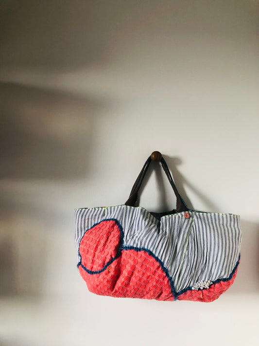 Bag 手縫いのバッグ 布製 トートバッグ スローファッション ハンドメイド 2251