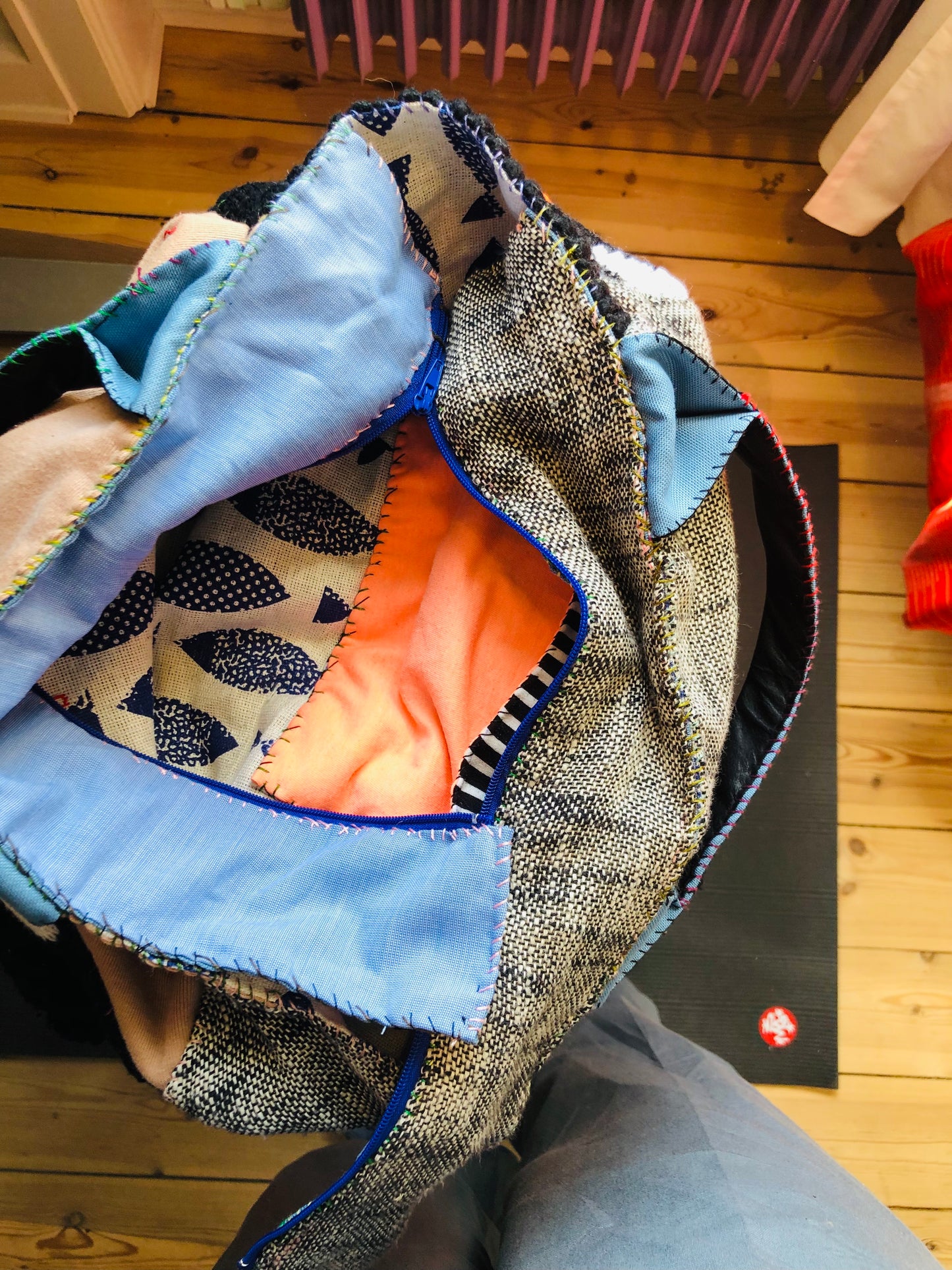 Bag Hand-sewn Fabric Tote Bag Slow Fashion Handmade 2264