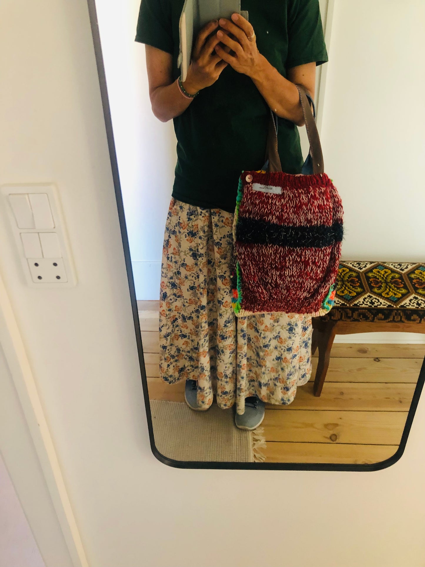 Bag 手縫いのバッグ 手編み トートバッグ スローファッション 手縫い ハンドメイド 2271