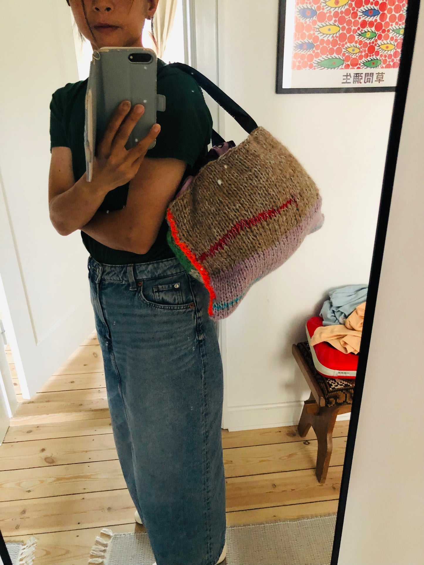 Bag Hand-sewn Fabric Tote Bag Slow Fashion Handmade 2276