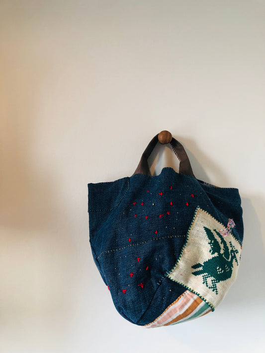 Bag 手縫いのバッグ 布製 トートバッグ スローファッション ハンドメイド 2275