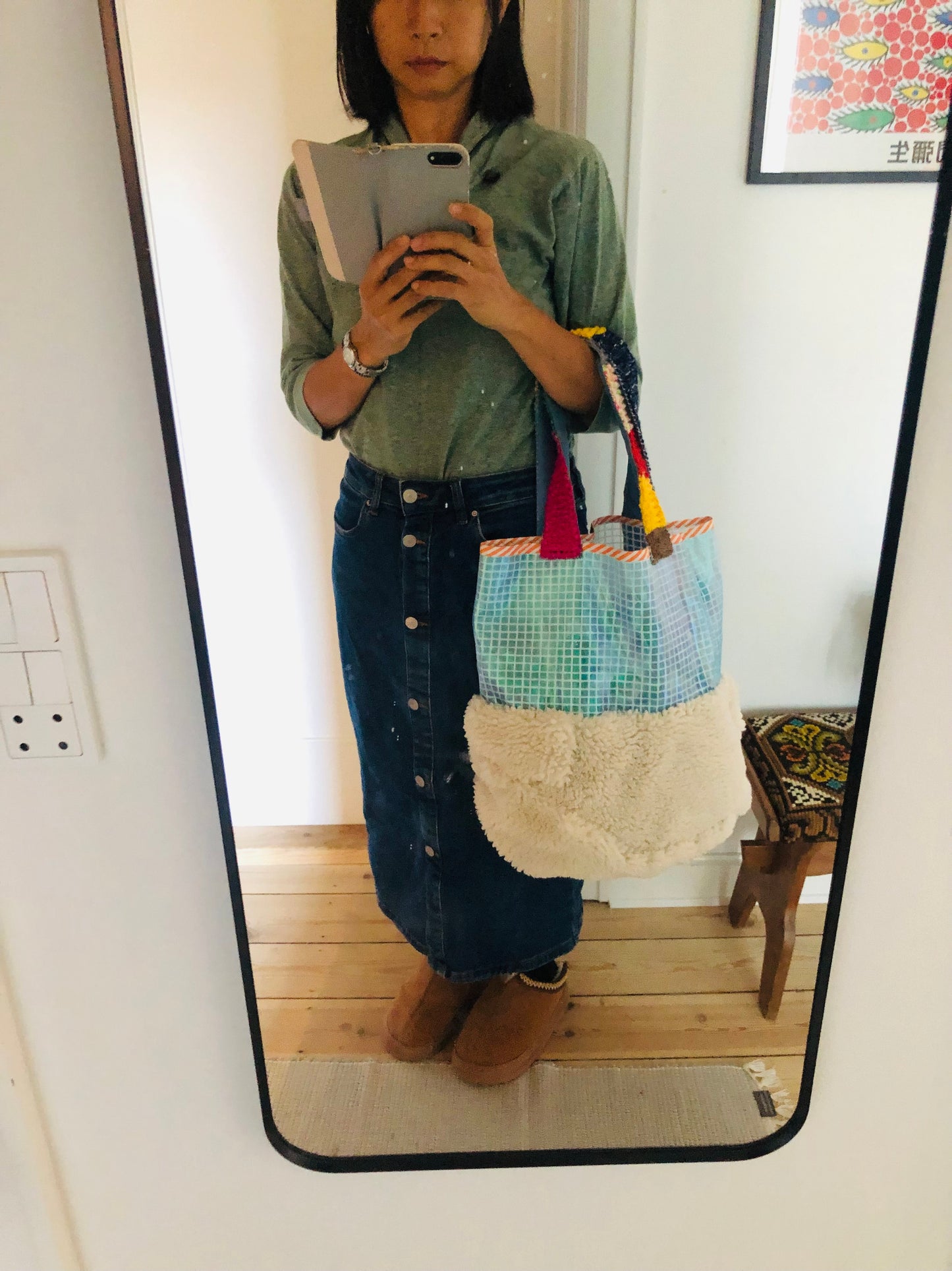 Bag 手縫いのバッグ 布製 トートバッグ スローファッション ハンドメイド 2268