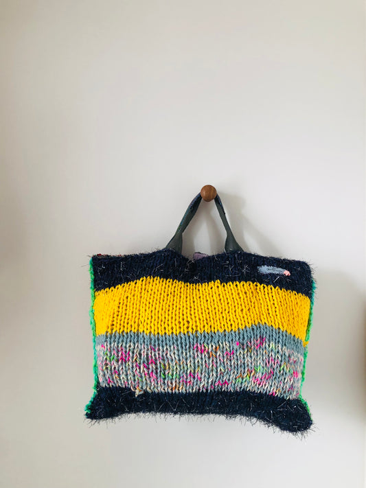 Bag 手縫いのバッグ 毛糸 トートバッグ スローファッション ハンドメイド 2294