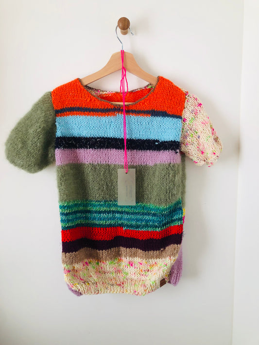 セーター 手編み スローファッション ファンシーヤーン oneofakind 半袖 ショート丈 2278 (コピー)