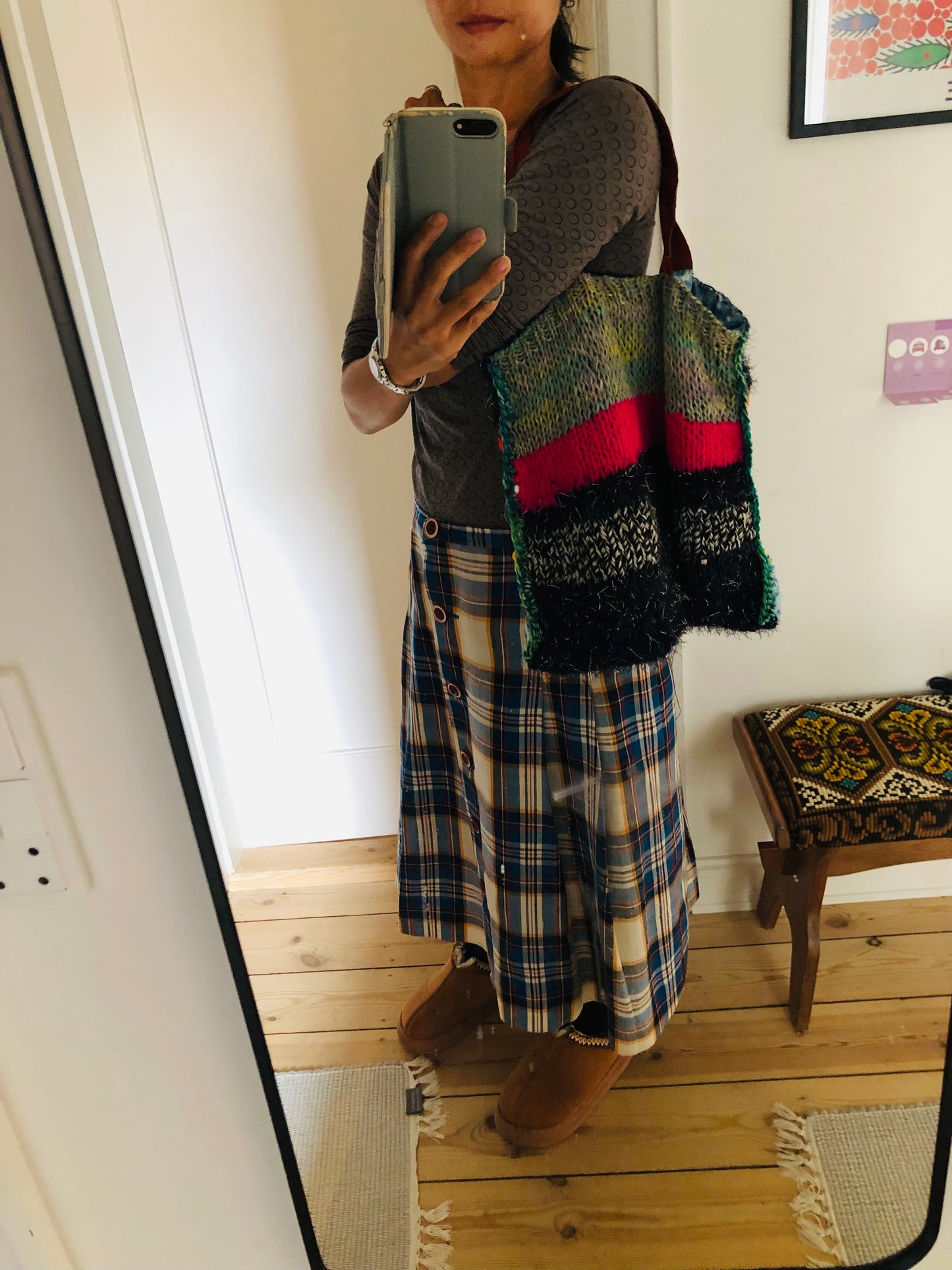 Bag 手縫いのバッグ 毛糸 トートバッグ スローファッション ハンドメイド 2302