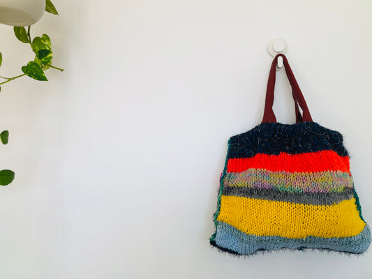 Bag 手縫いのバッグ 毛糸 トートバッグ スローファッション ハンドメイド 2302