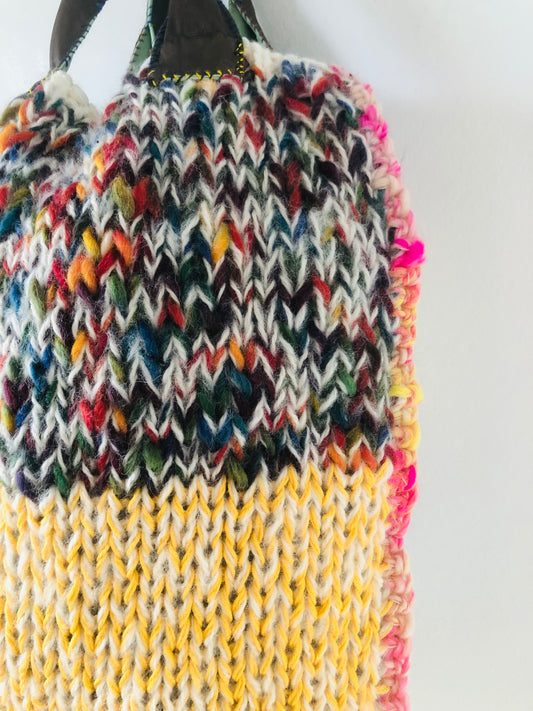Bag 手縫いのバッグ 毛糸 トートバッグ スローファッション ハンドメイド 2311