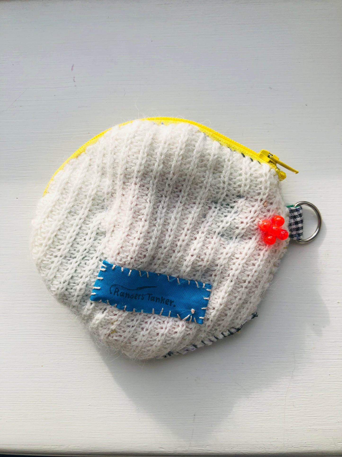 Coin case Beads Hand-sewn Embroidery Fabric Coin purse Handmade 1966