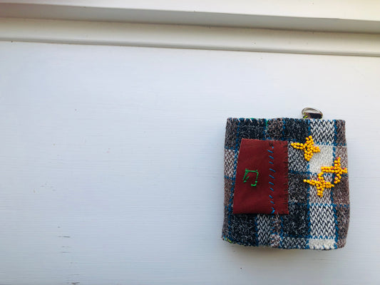 Wallet Fabric Wallet Handmade Hand-sewn Embroidered Patchwork Bi-fold 1971
