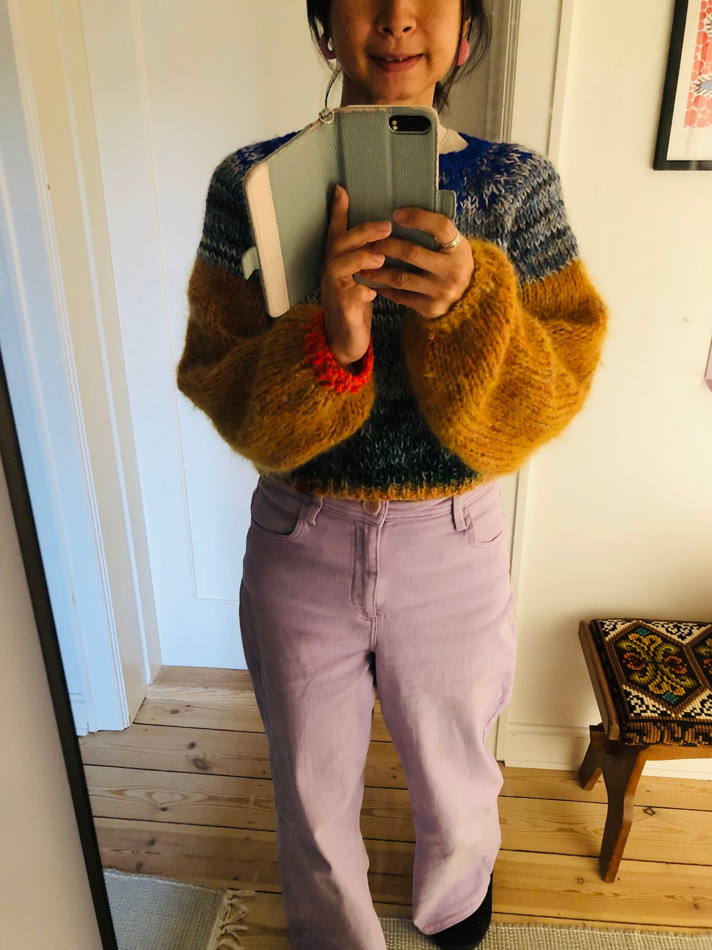 セーター 手編み スローファッション ファンシーヤーン oneofakind ショート丈 2334