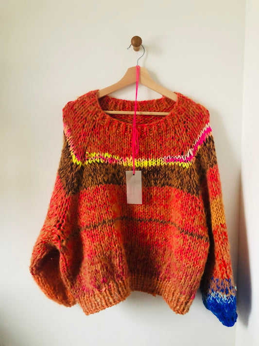 セーター 手編み スローファッション ファンシーヤーン oneofakind ショート丈 2336