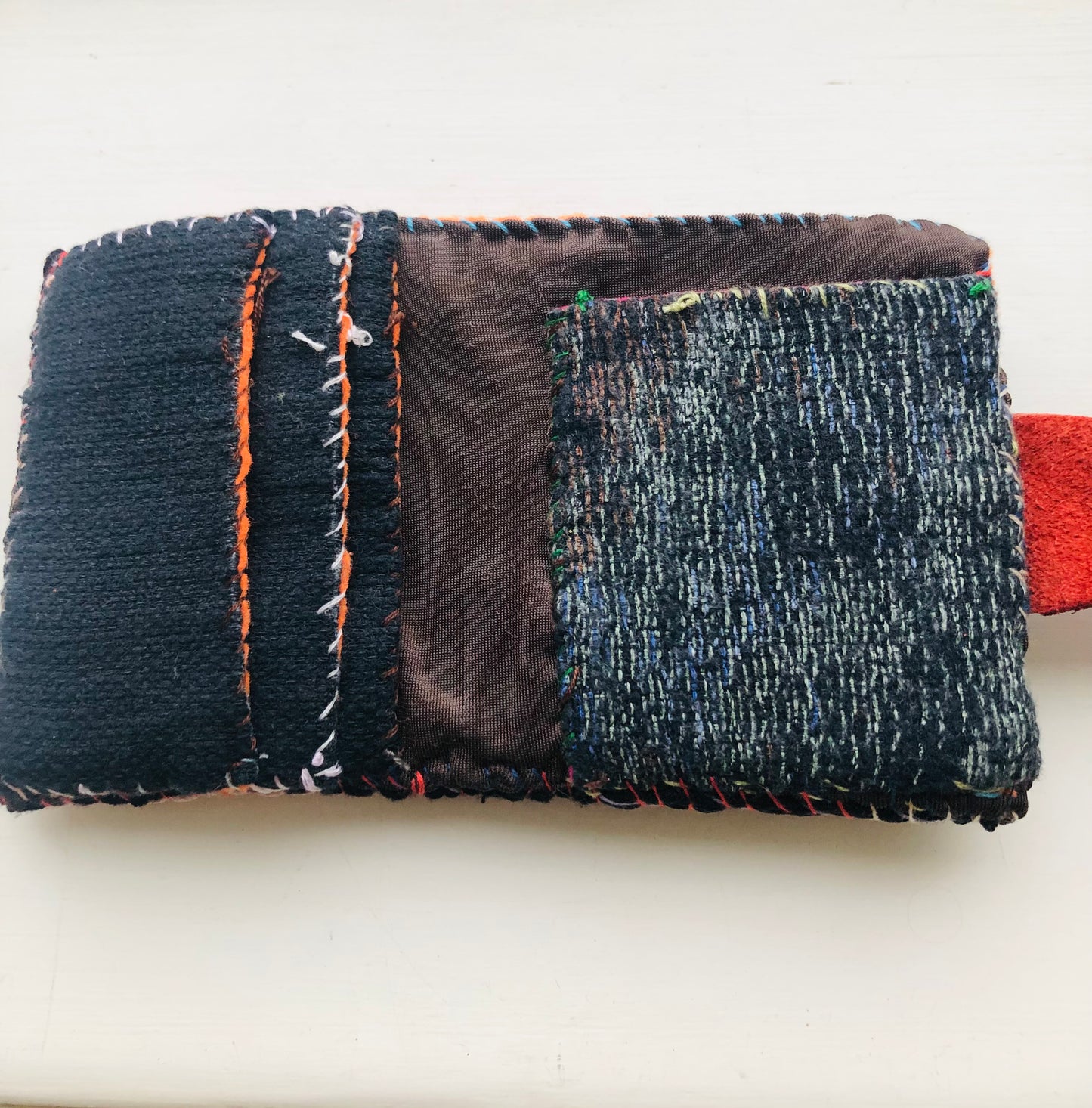 Wallet, cloth wallet, handmade, hand-sewn, embroidered, patchwork, bifold, 2288
