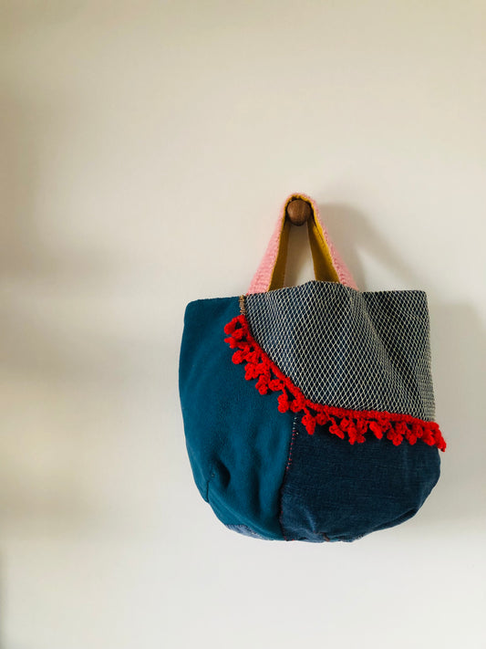 Bag 手縫いのバッグ 布製 トートバッグ スローファッション ハンドメイド 2345