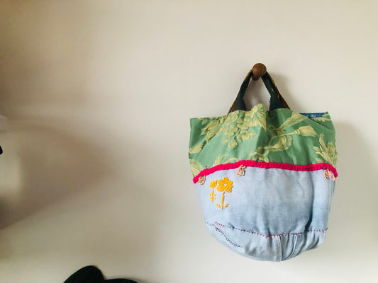 Bag 手縫いのバッグ 布製 トートバッグ スローファッション ハンドメイド 2356