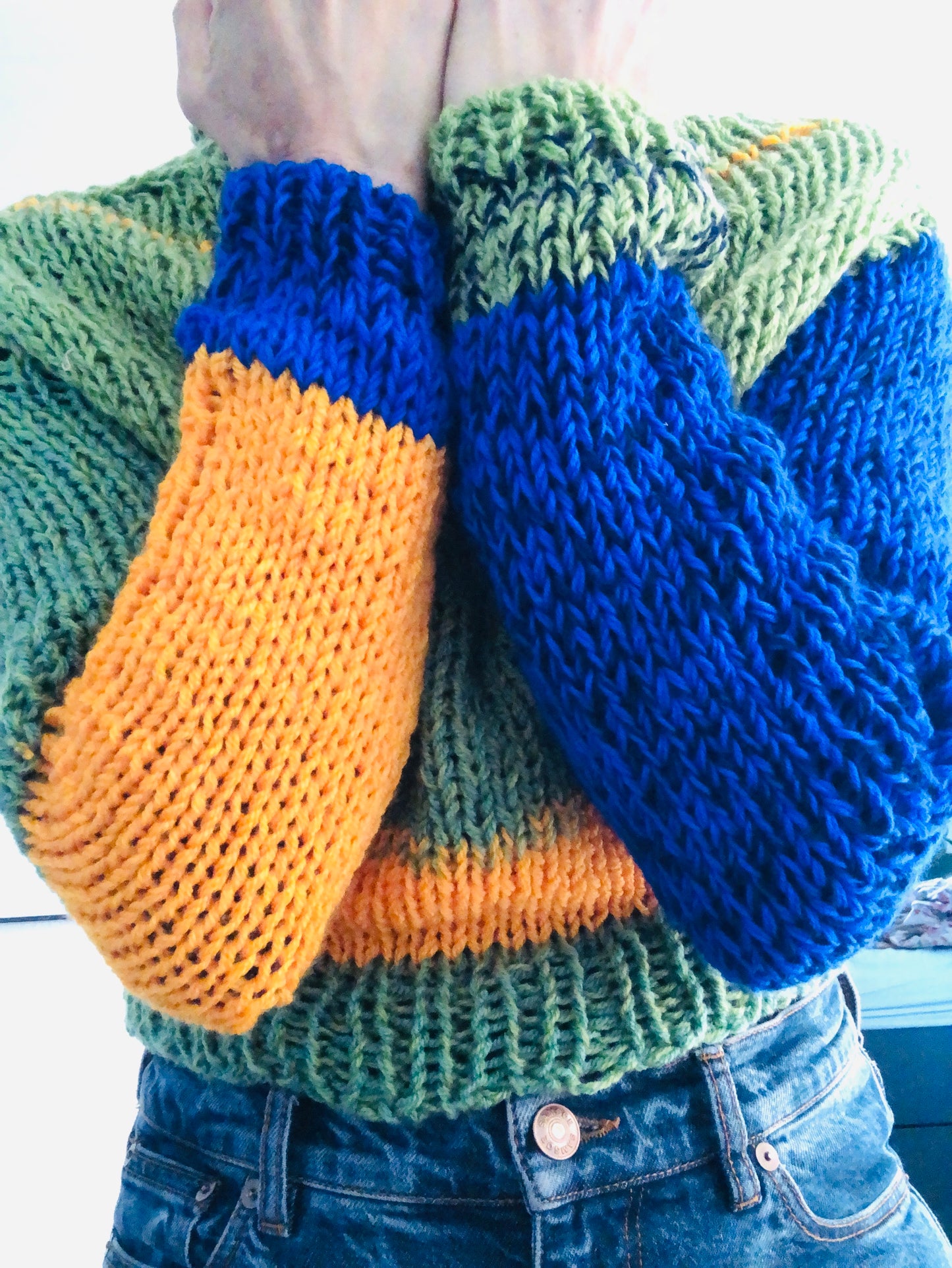 セーター 手編み 細め スローファッション ファンシーヤーン oneofakind 2368