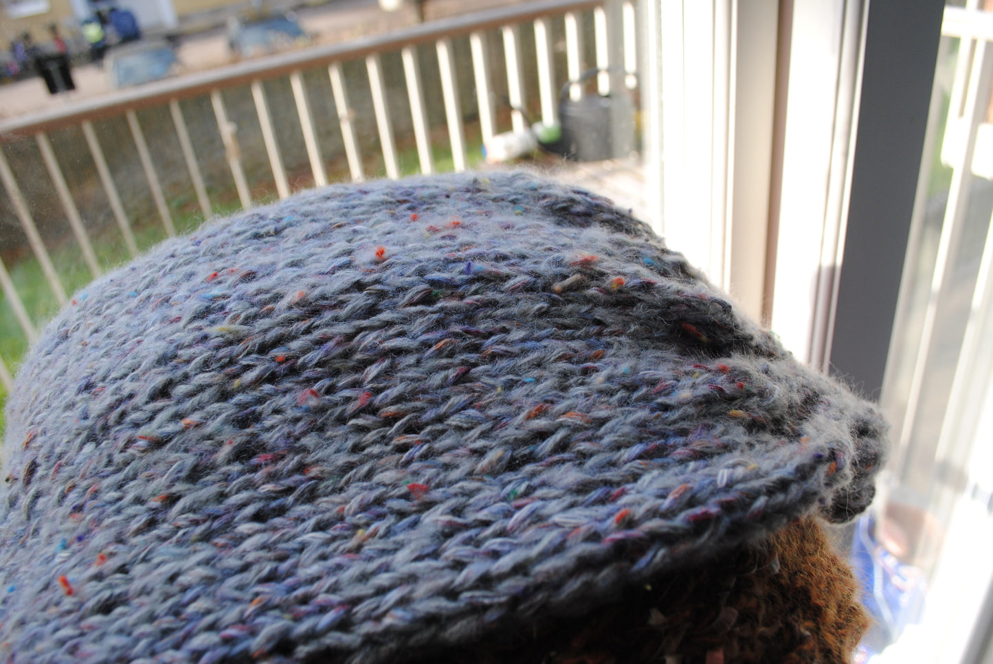 Muffler stole hand-knitted mixed yarn colorful 1648